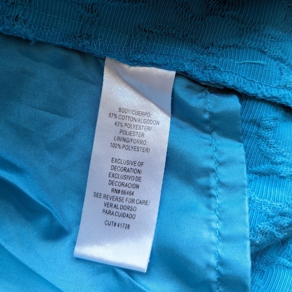 Studio I Sleeveless Textured Faux Wrap Shift Dress Lined Capri Aqua Blue- sz 24W - Picture 8 of 8